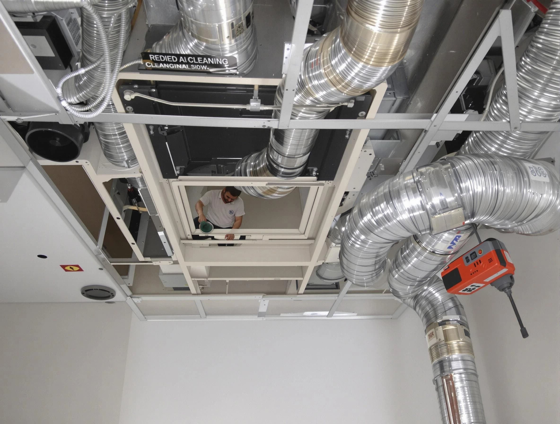 Lake Land'Or Air Duct Cleaning technician performing detailed central duct system cleaning in Lake Land'Or
