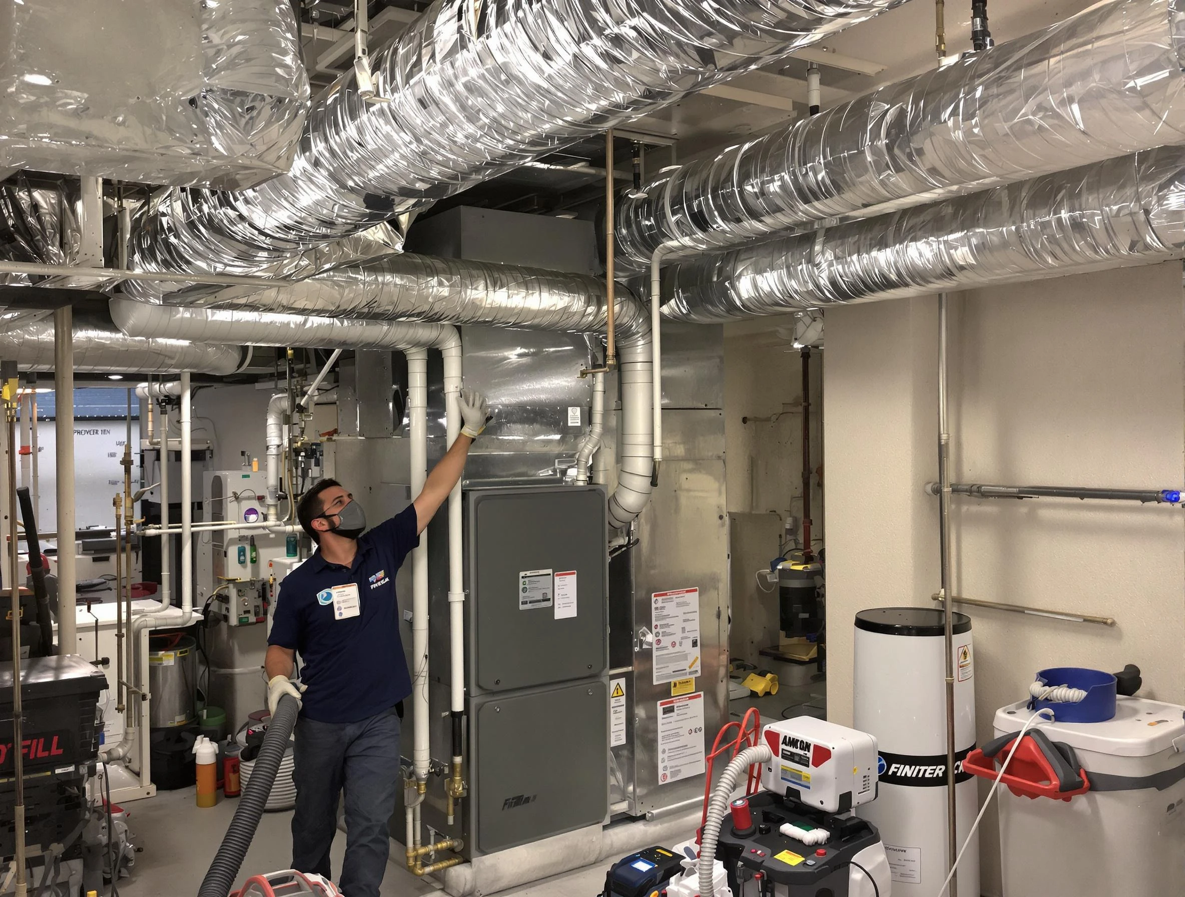 Lake Land'Or Air Duct Cleaning specialist performing thorough furnace duct cleaning in a Lake Land'Or residence